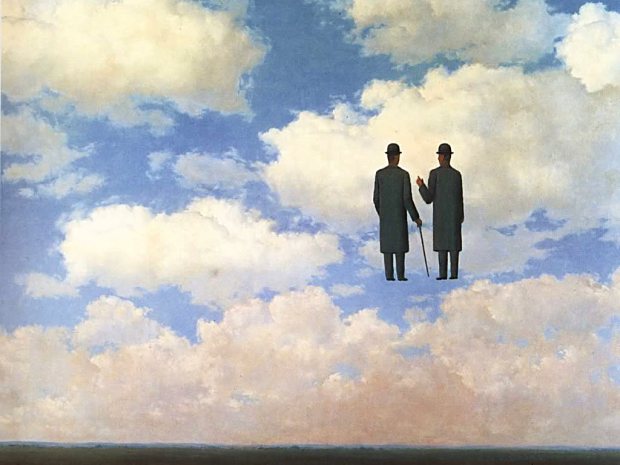 free_wallpaper_of_an_abstract_paintingtwo_men_talking_on_the_clouds_